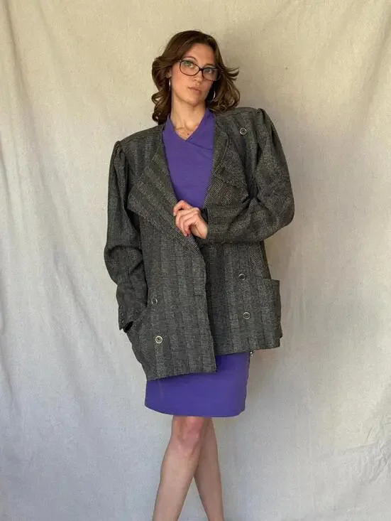 80s Purple Bodycon Heart Breaker Dress - Picture 6 of 15